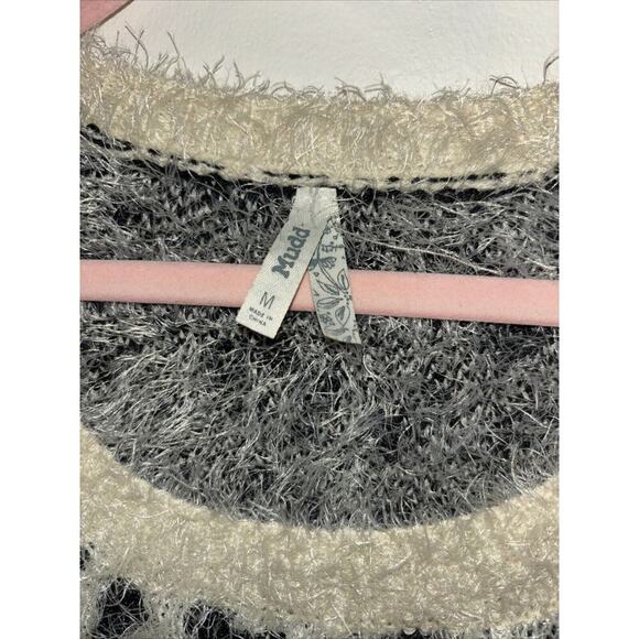 vintage mudd sweater Sz Med cheetah Print Leopard Y2K Fuzzy Sweater Lux Classic - Picture 2 of 4